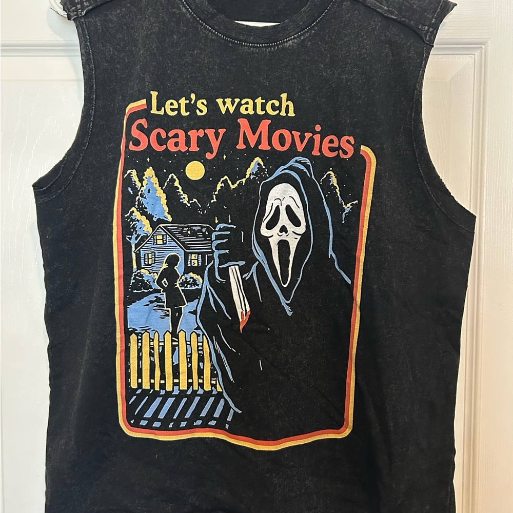 Let's Watch Scary Movies Ghostface Muscle Tee